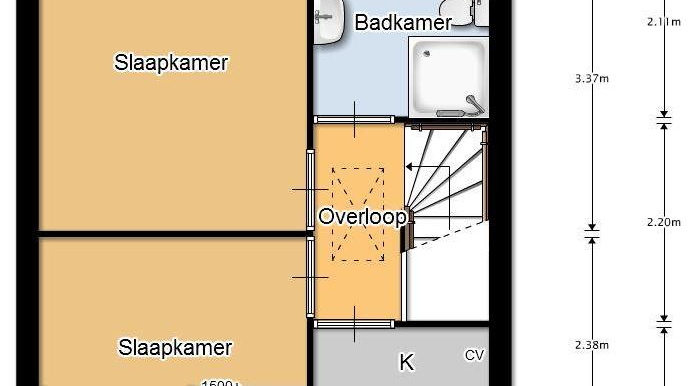 Boven verdieping Poolsterstraat 18